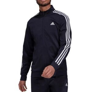adidas Men's Black Essentials 3 Stripe Tricot Jacket Black XL